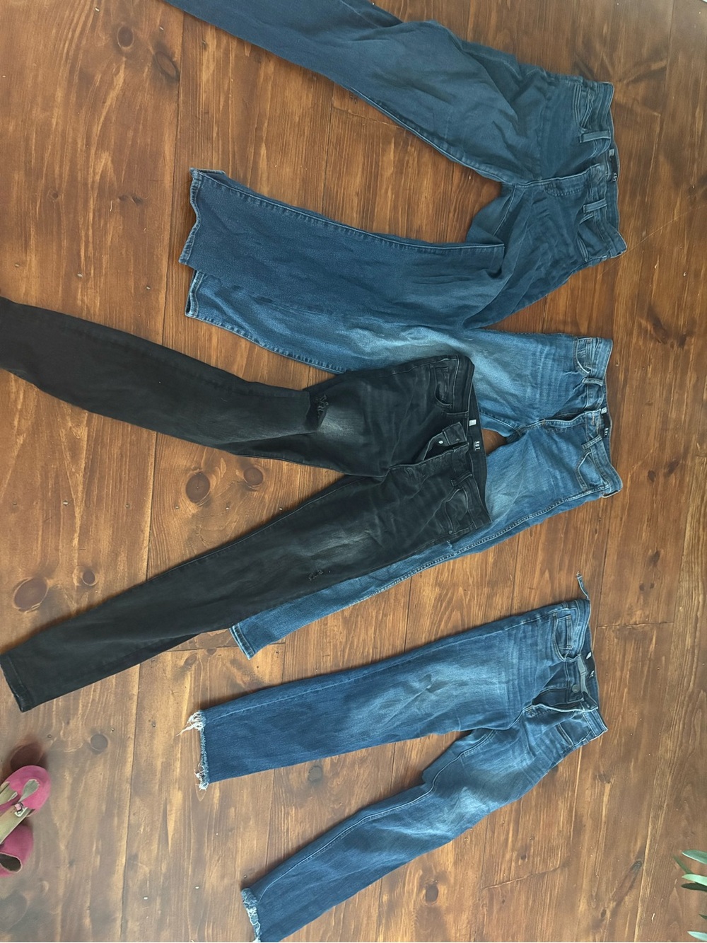 Kut from the Kloth Straight Leg Jeans Duo in Blue and Black Denim